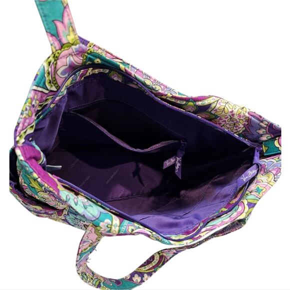 Vera Bradley Retired Heather Purple Pleated Large Tote with matching Wallet - Picture 7 of 13